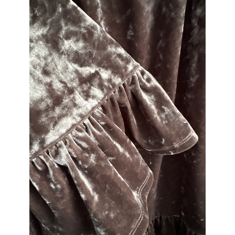 Crushed Velvet Peasant Top Dark Romantic Witchy Gothic Blouse Size Small - Picture 3 of 8